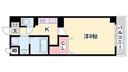 クレストコート加古川 1Kの間取図画像
