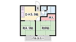 シティ・コーポ別所 2DKの間取図画像