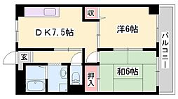 ライフタウン 2DKの間取図画像