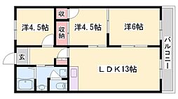 レナジア姫路west 3LDKの間取図画像