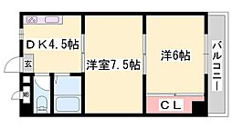 シティエステート城南 2DKの間取図画像