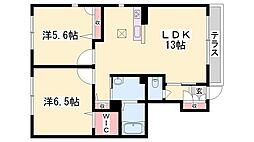 ラ・フォルテ西明石 2LDKの間取図画像