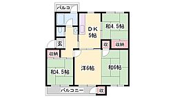 京口団地14号棟 4DKの間取図画像