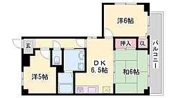 ロイヤルコーポ宝殿 3DKの間取図画像