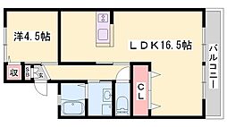セジュールタデノ 1LDKの間取図画像