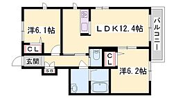 ルピナス 2LDKの間取図画像