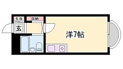 カルム白鷺 ワンルームの間取図画像