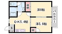 ライツェント 2DKの間取図画像