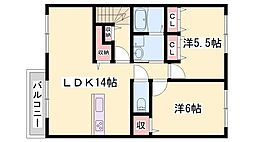 ハイツA 2LDKの間取図画像