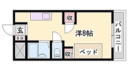 マイアール太子 ワンルームの間取図画像