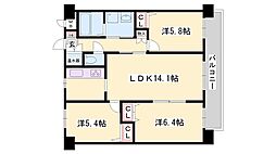 マノワール 3LDKの間取図画像