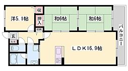 田寺グランドヒルズ 3LDKの間取図画像