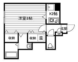 エーデルハイム 1Kの間取図画像