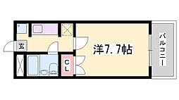 K・X御立 1Kの間取図画像