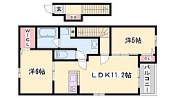 プロムナード壱番館 2LDKの間取図画像