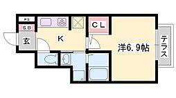 メゾン・アラモード 1Kの間取図画像