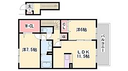プランドールメゾン 2LDKの間取図画像
