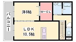 クレールカーサ 1LDKの間取図画像