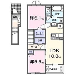 プロスペリテIVB棟 2LDKの間取図画像