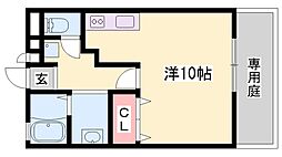 ルシェルコート 1Kの間取図画像