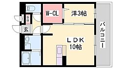 グレイシャス 1LDKの間取図画像