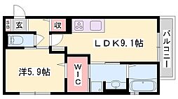 アン・ルクール 1LDKの間取図画像