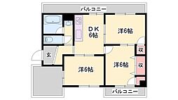 第103サガマンション 3DKの間取図画像
