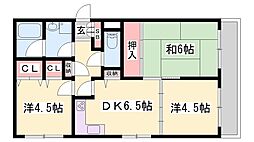 アルコラカーサ姫路土山 3DKの間取図画像