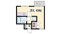プレアール姫路龍野町 ワンルームの間取図画像