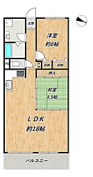 ドルミハイツ垂水B棟 2LDKの間取図画像