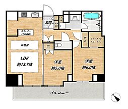 ベイシティタワーズ神戸EAST 2LDKの間取り
