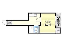 サンアーク山本 1Kの間取図画像