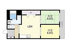 双葉ビル 2LDKの間取図画像