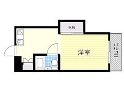 茨木フラワーハイツ第3フラワーハイツ 1Kの間取図画像