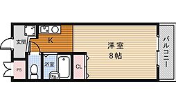 メルベーユ 1Kの間取図画像