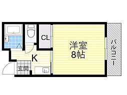 ビューラー山手 1Kの間取図画像