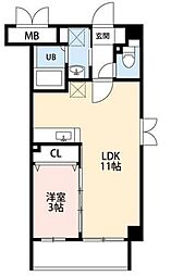 石塚ハイム 1LDKの間取図画像
