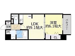 ソラージュ茨木 1LDKの間取図画像