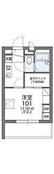 レオパレス総持寺WEST 1Kの間取図画像