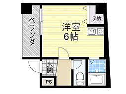 中市マンション ワンルームの間取図画像