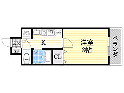 サウザンドマイルズアーク 1Kの間取図画像