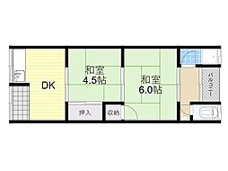 池上文化 2DKの間取図画像