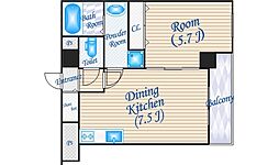 プレデアス千里山田 1DKの間取図画像