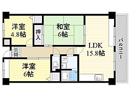 千里オークプライズ 3LDKの間取図画像