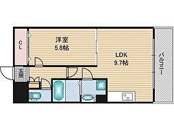 サンロード新和2 1DKの間取図画像