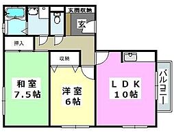 レオコート 2LDKの間取図画像