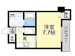 プレデアス千里山田 1Kの間取図画像