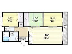 メゾンリラ千里山 3LDKの間取図画像