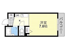 アビタシオン・F ワンルームの間取図画像