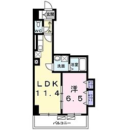 アルンドーインディカ茨木 1LDKの間取図画像